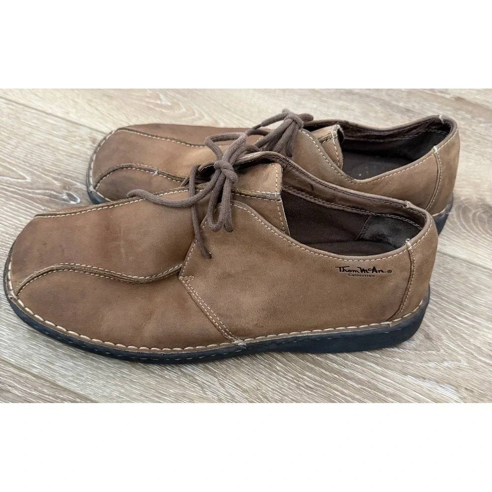 Thom McAn Oxford‎ Shoes Mens 12 Brown Leather Lace Up Casual Dress